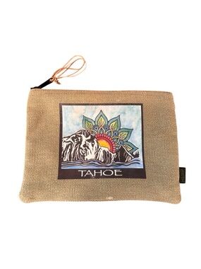 Hem Beige Dharma Love Canvas Zip Pouch